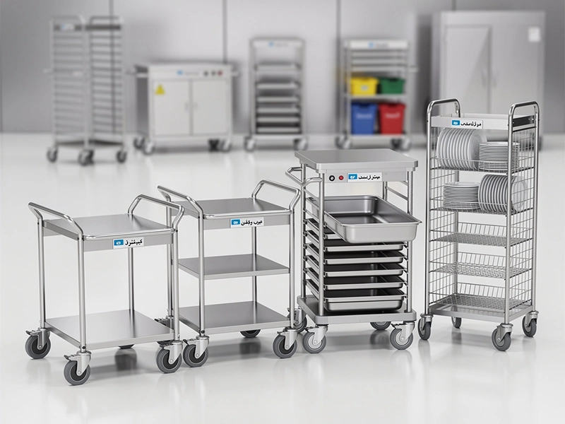 معرفی انواع ترولی آشپزخانه صنعتی و کاربرد هرکدام انواع ترولی آشپزخانه صنعتی