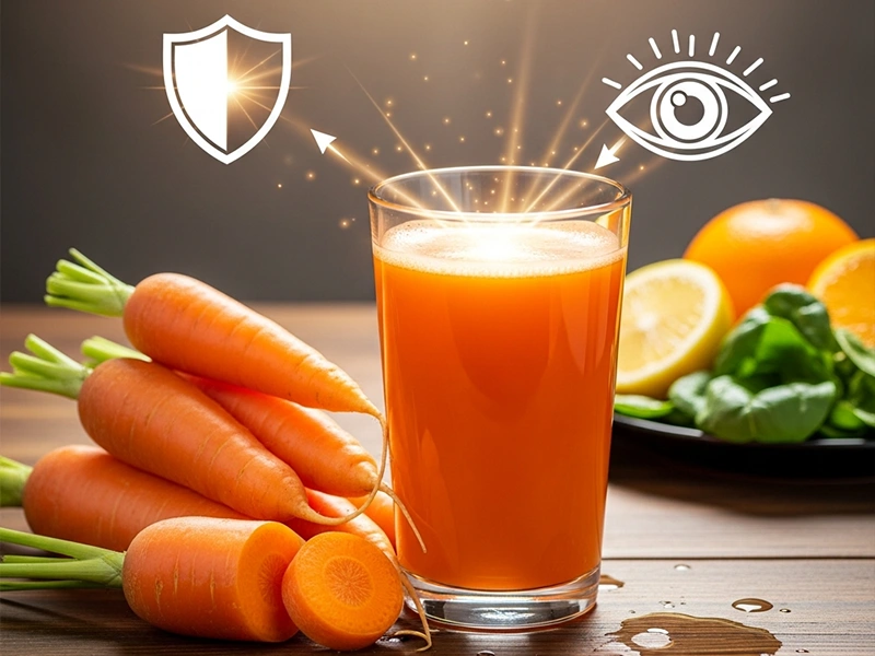 خواص آب هویج برای چشم و تقویت سیستم ایمنی (اکسیر نارنجی سلامتی) خواص آب هویج