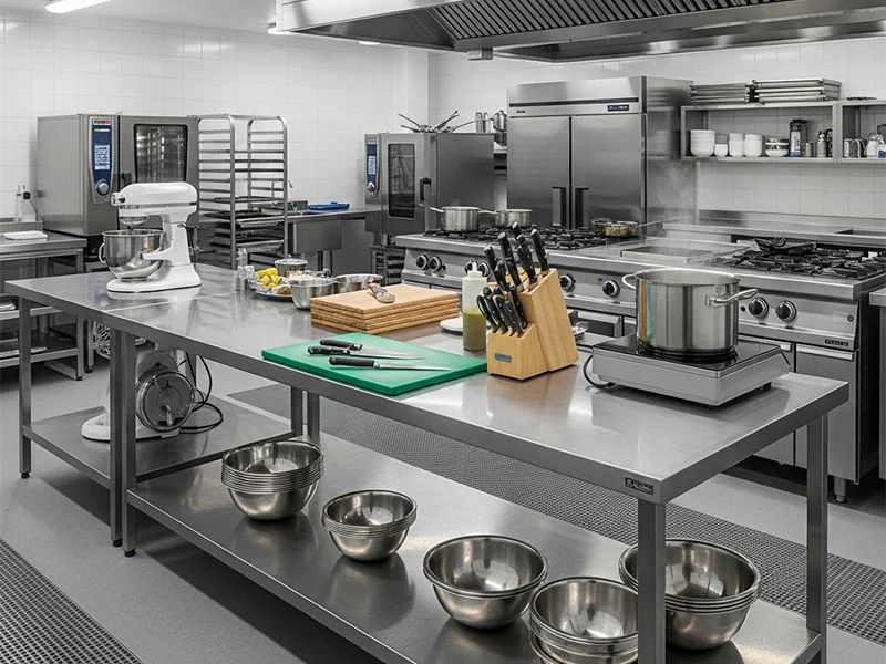 ویژگیهای ضروری میز کار استیل آشپزخانه صنعتی میز کار استیل آشپزخانه صنعتی