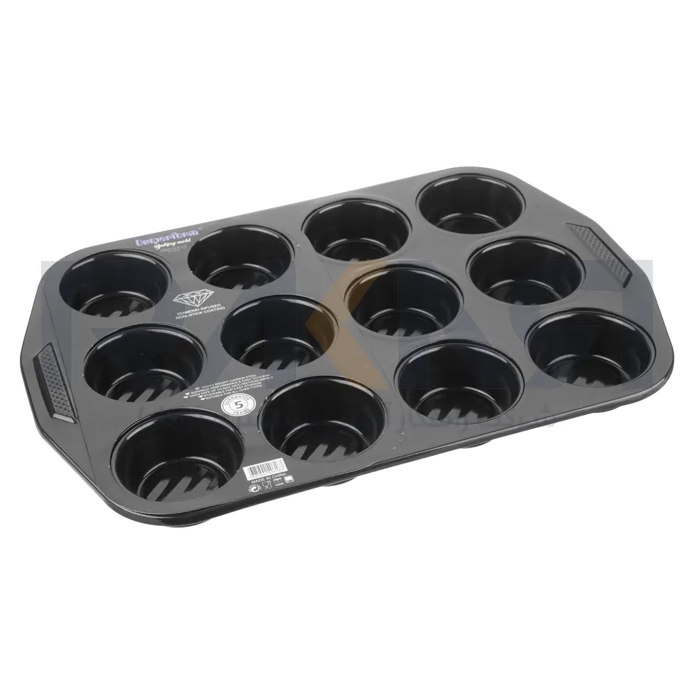 12-piece muffin tin navy blue قالب مافین 12 عددی سورمه ای