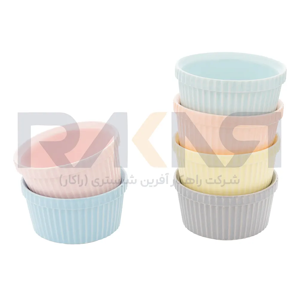 Set of 6 colored ramekins ست 6 عددی رمکین رنگی