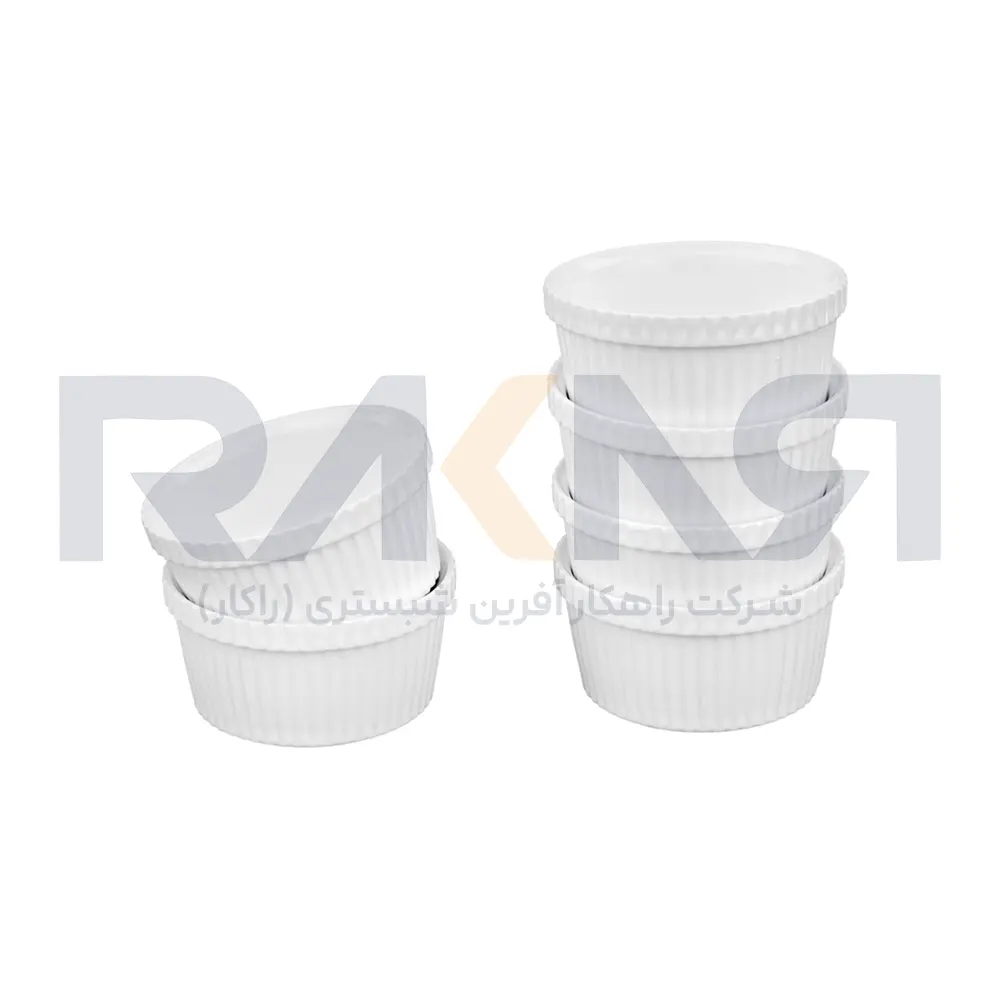 Set of 6 white ramekins ست 6 عددی رمکین سفید