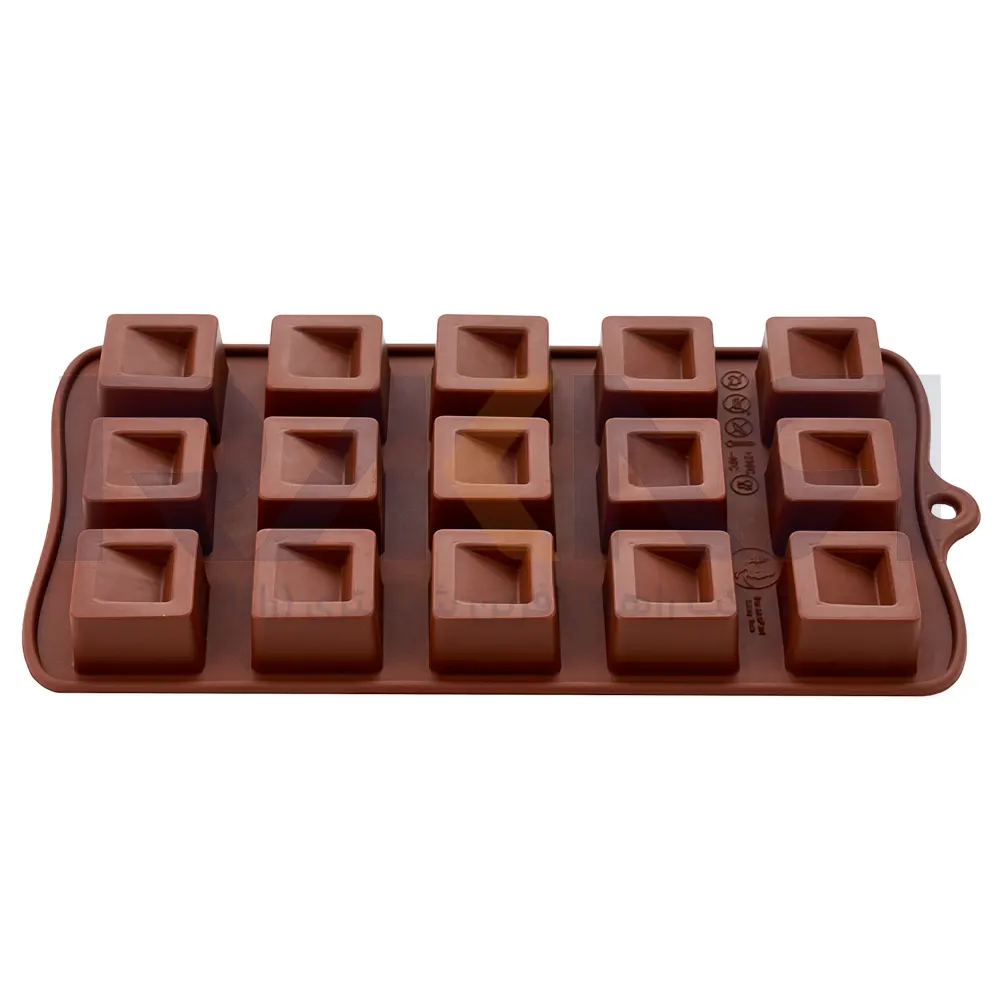 Silicone chocolate mold with jewel cube design قالب سیلیکونی شکلات طرح مکعب نگینی
