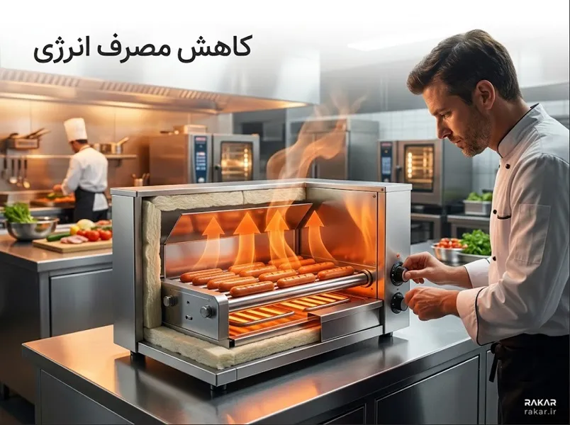 بهترین هات داگ پز صنعتی برای فست فود های پرتردد سیستم کنترل دما و المنت های حرارتی در هات داگ پز