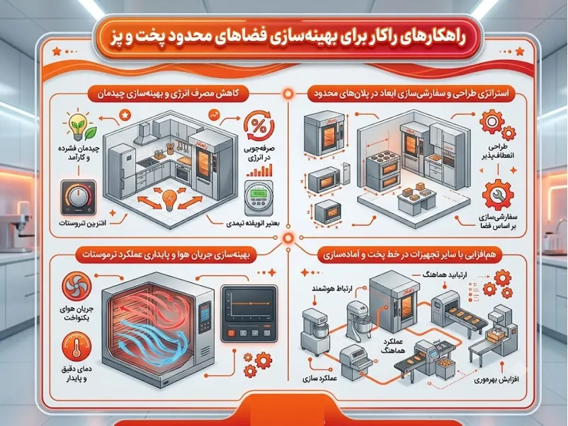 فر ساندویچی چند کاره؛ راهکارِ هوشمندانه برای تجهیز آشپزخانههای کوچک و بوفهها راهکارهای راکار برای کاهش مصرف انرژی و بهینه سازی چیدمان فر ساندویچی چندکاره برای فست فودهای کوچک