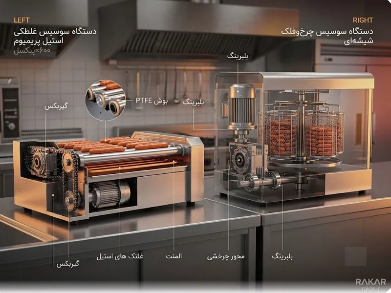 مقایسه هات داگ پز شیشه ای و استیل؛ کدام مدل برای فستفود شما مناسبتر است؟ مزایا و معایب کاربردی هر دو مدل هات داگ پز در یک نگاه