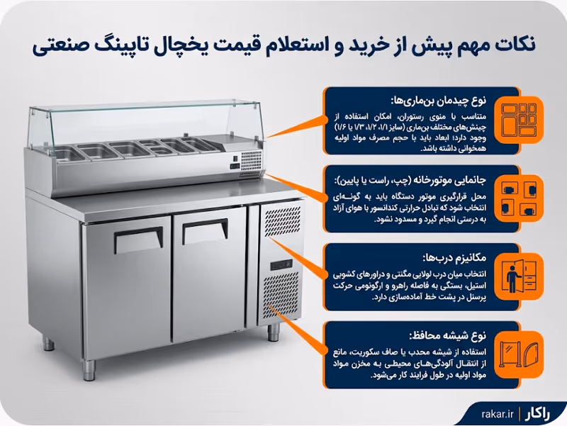 یخچال تاپینگ صنعتی
